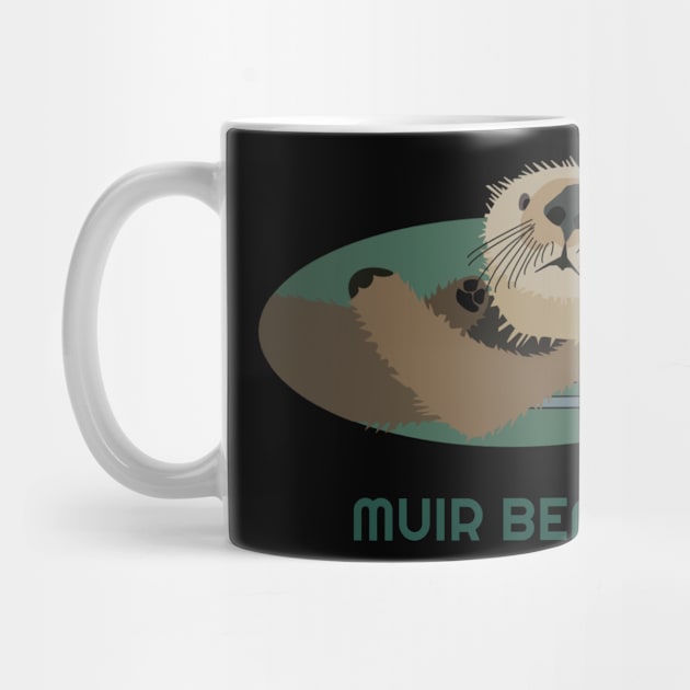 Cute Otter Muir Beach, California Coast Resident Fisherman Gift by twizzler3b